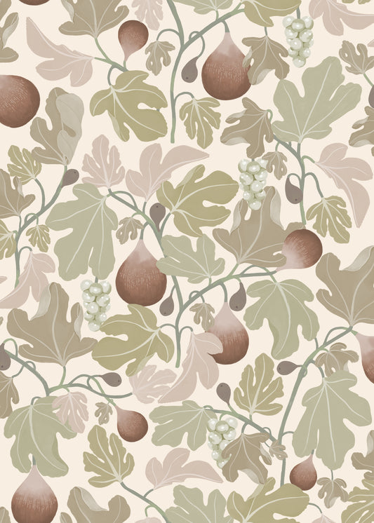 Summer Gray Wallpaper - Figs - Beige