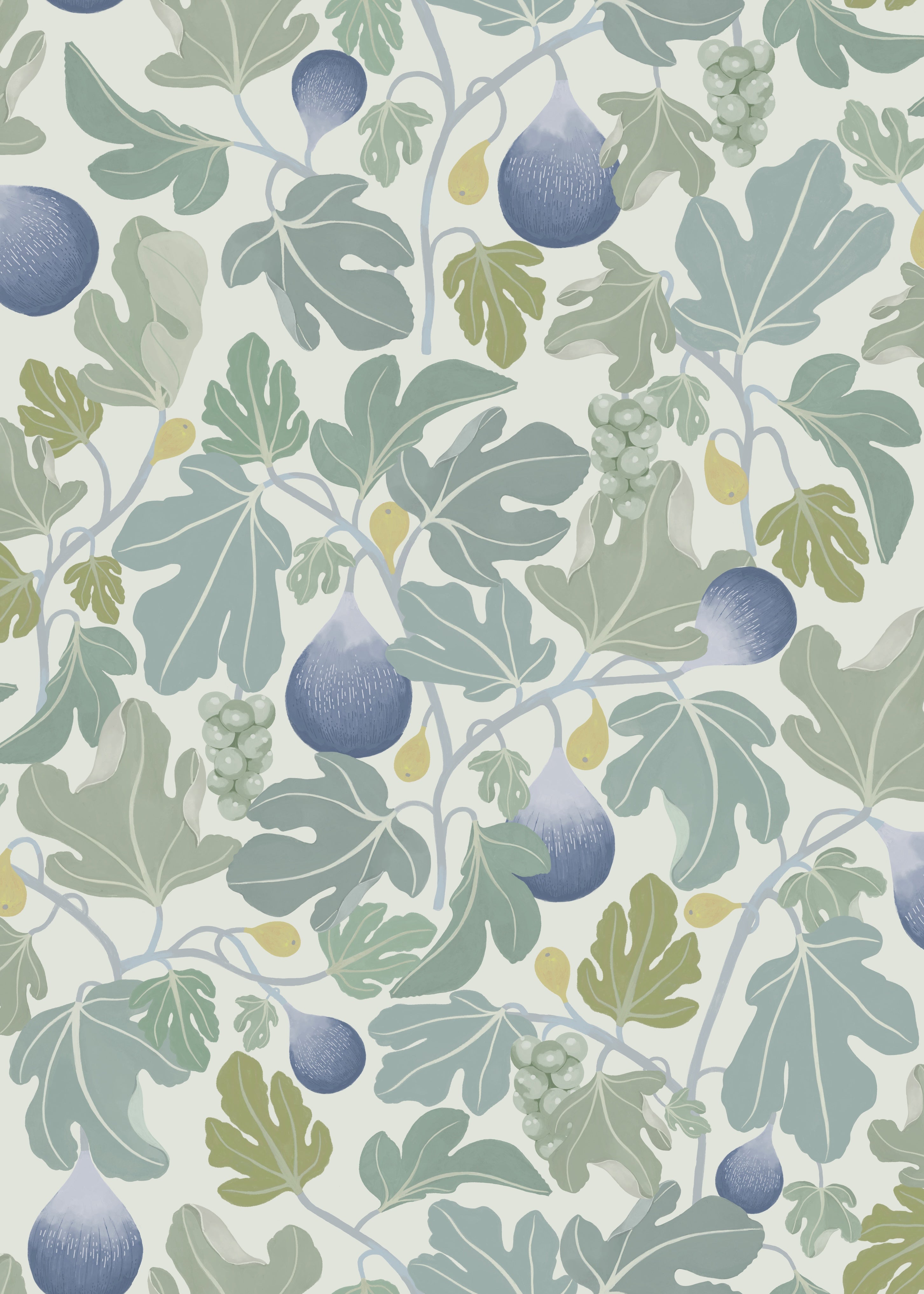 Summer Gray Wallpaper Figs Blue