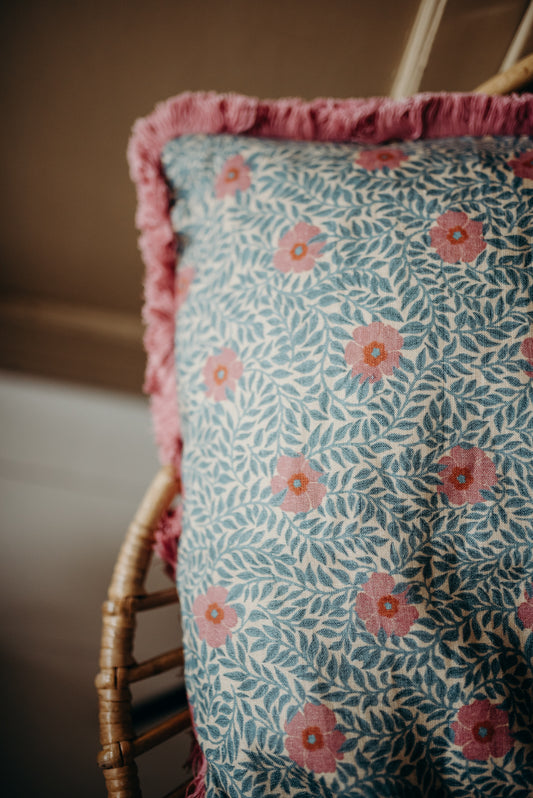 Linen Cushion Cover - Summer Gray - Kicki Pink