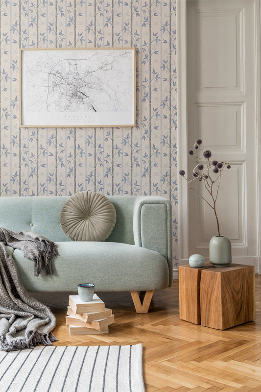 Summer Gray Behang - Bamboe - Winter