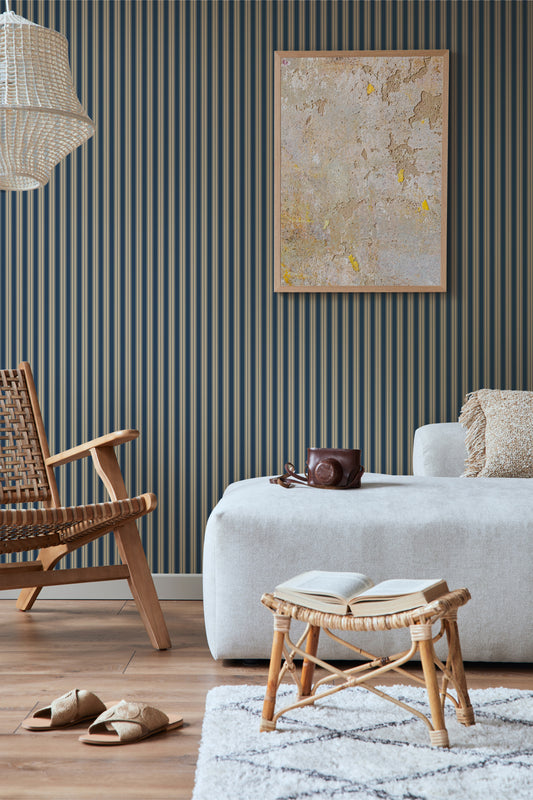 Wallpaper Stripes - Niton - Blue