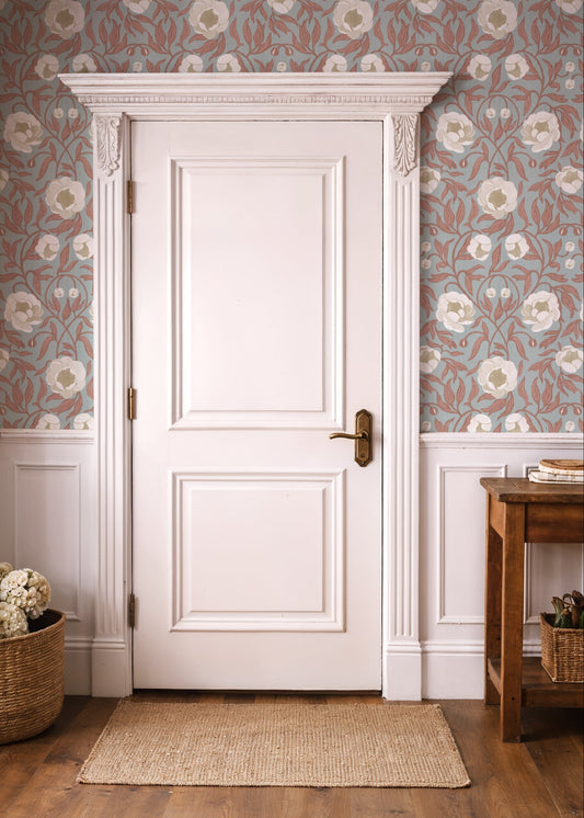 Peony - Blue & Brown