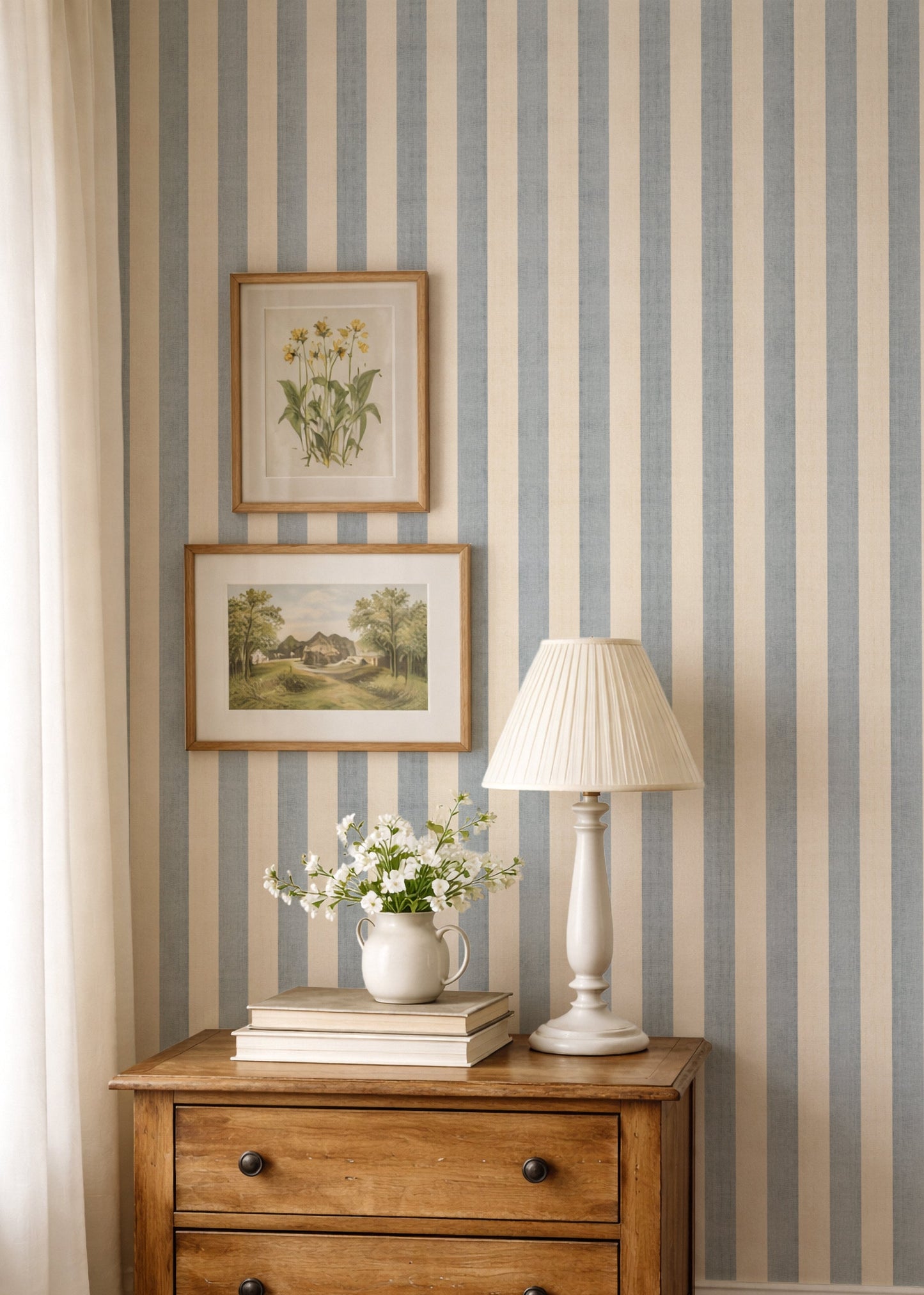 Linen Stripes, Blue