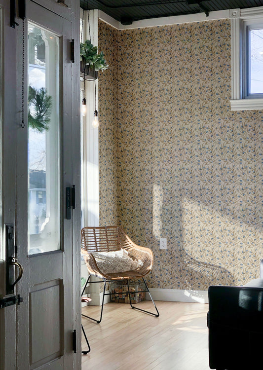 Summer Gray Wallpaper - Citrus - Blauw