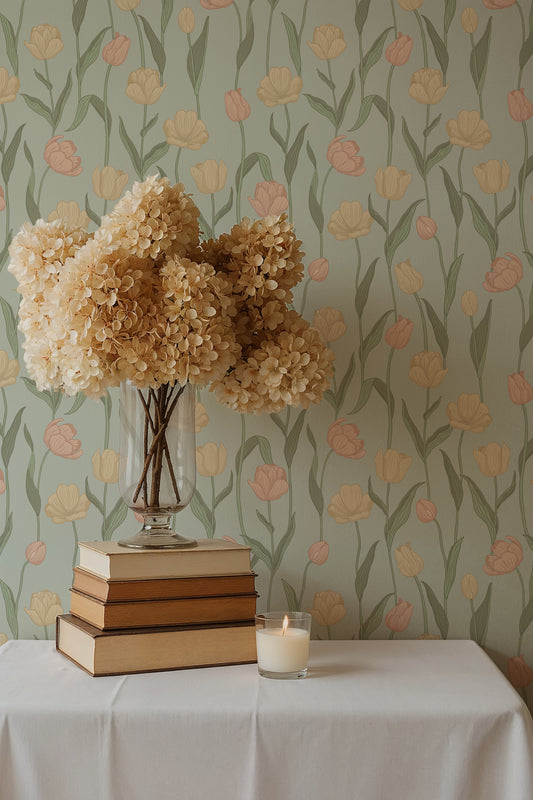 Summer Gray Behang - Fjädra - Sky Blue