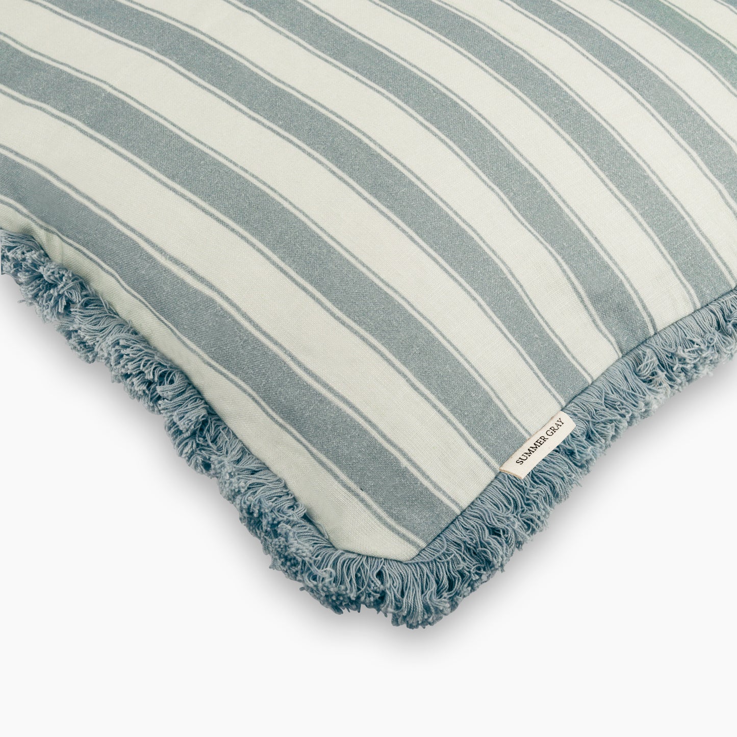 Linen Cushion Cover - Summer Gray - Stripes