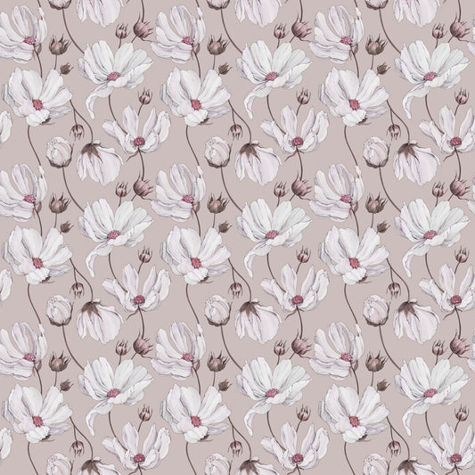 Summer Gray Wallpaper - Daisies - Pink