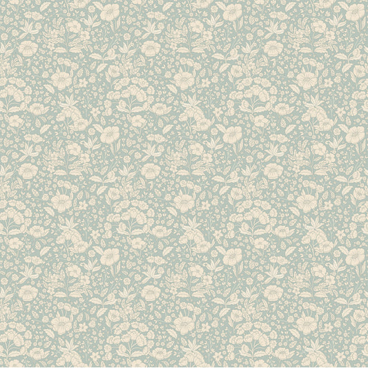Summer Gray Wallpaper - Doris - Dusty Blue
