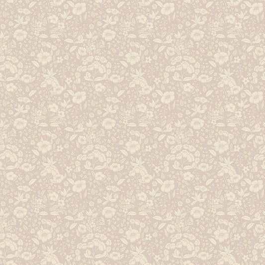 Summer Gray Wallpaper - Doris - Dusty Pink
