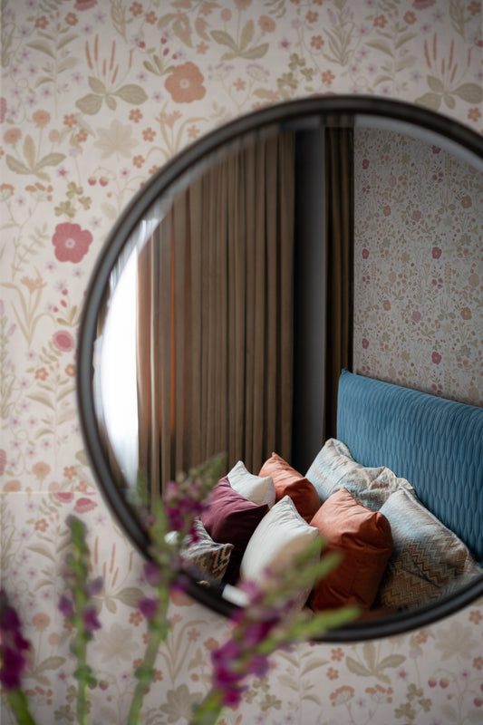 Summer Gray Behang - Blomstre - Zacht Roze