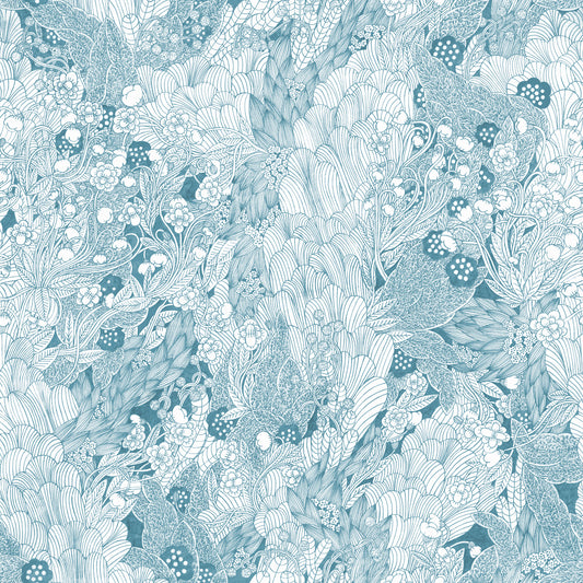 Summer Gray Wallpaper - Thicket - Blue