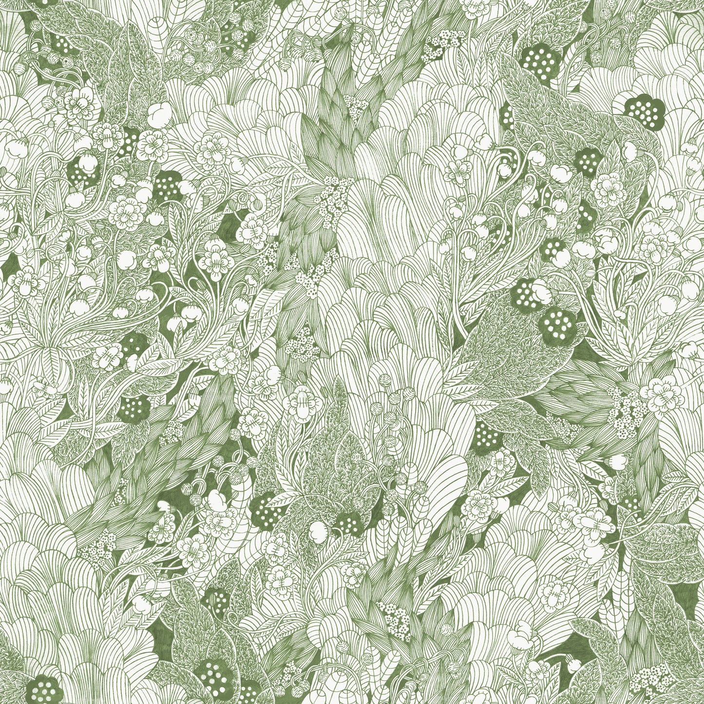 Summer Gray Wallpaper - Thicket - Green