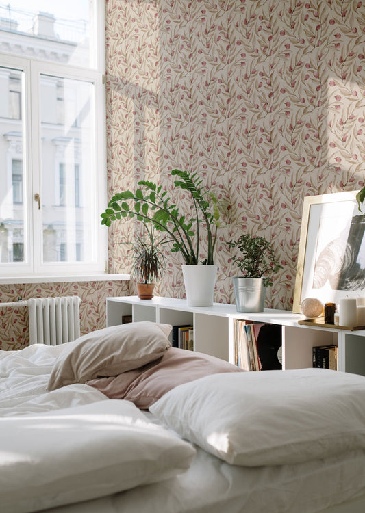 Summer Gray Behang - Citrus - Ruby