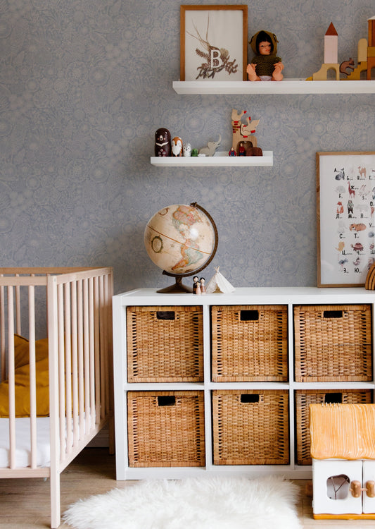 Summer Gray behang - August - blauw