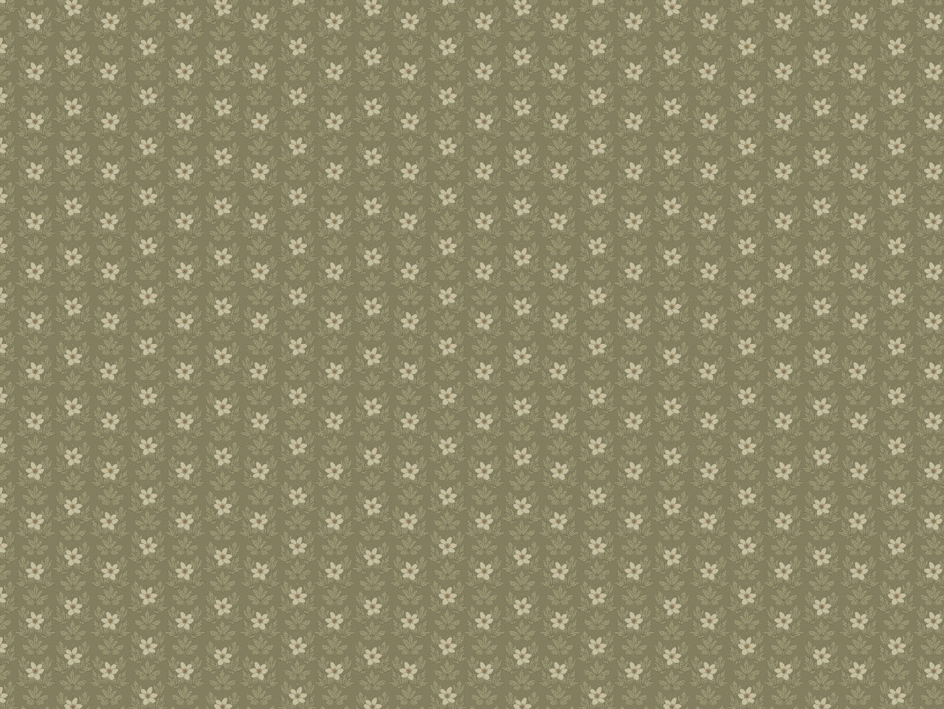 Summer Gray Wallpaper - Wood Anemone - Green