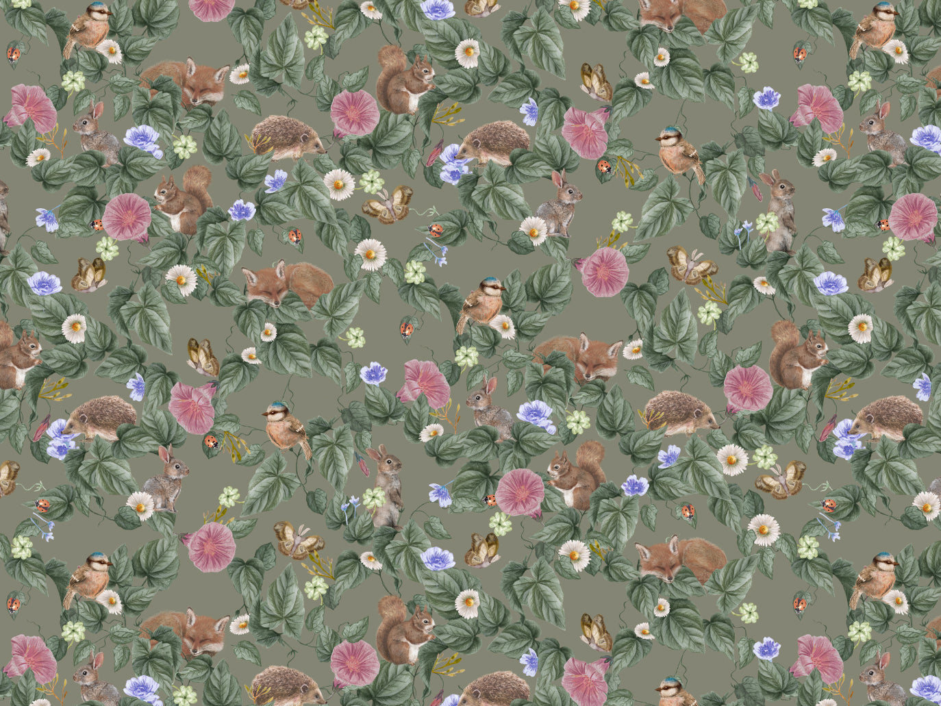 Nursery Wallpaper - Forest Lullaby - Moss (SALE)