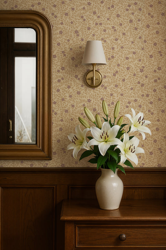 Summer Gray Behang - Lief - Violet