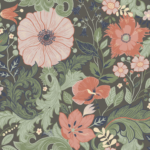 Midbec Wallpaper - Rose Garden - Gray