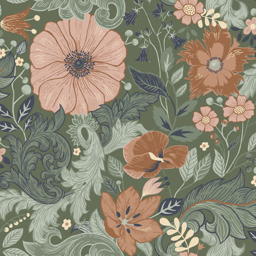 Midbec Wallpaper - Rose Garden - Green