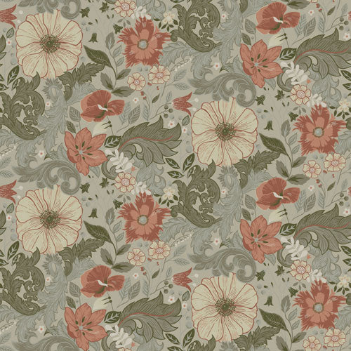 Midbec Wallpaper - Victor Garden - Pink & grey