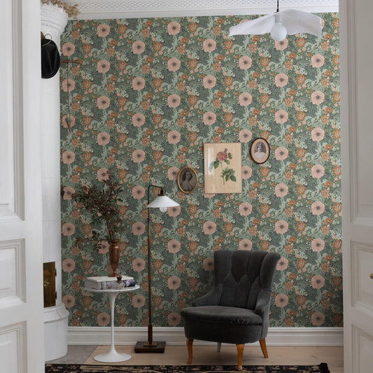 Bloemenbehang - Victor Garden - Groen