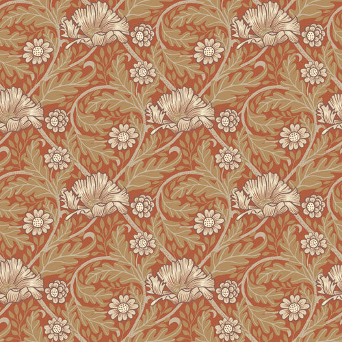 Bloemenbehang - Esther Garden - Oranje met beige bladeren