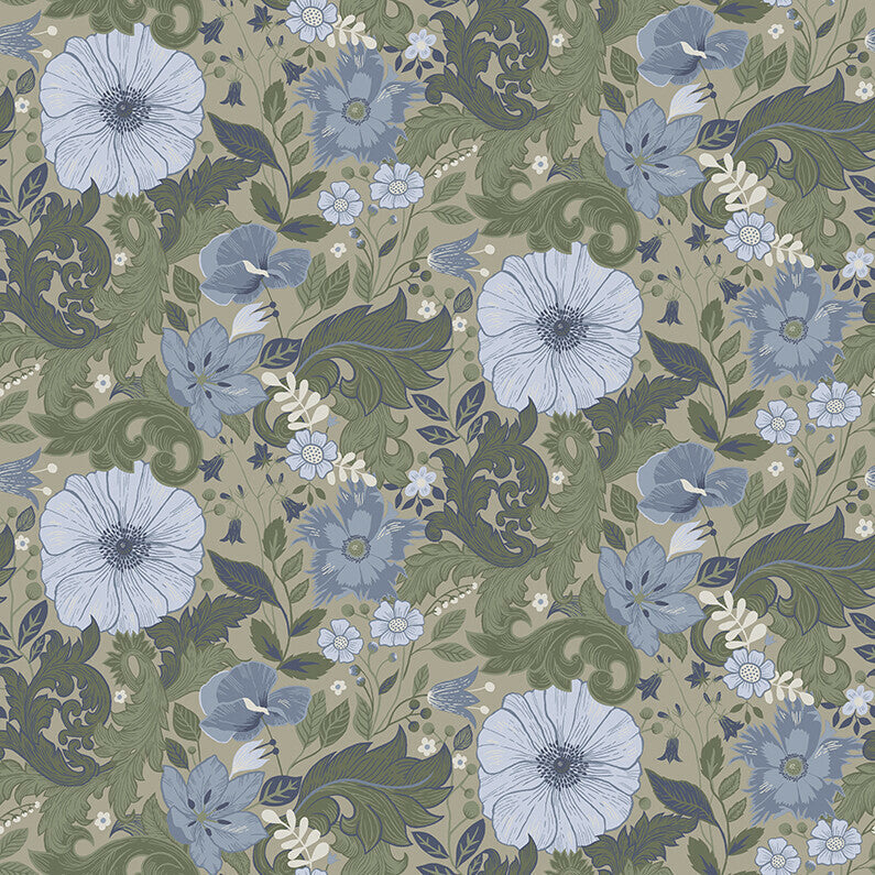 Midbec Wallpaper - Victor Garden - Blue / Green 13134