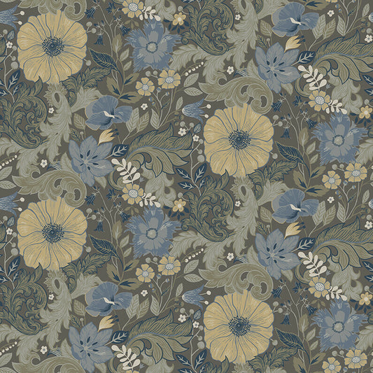 Midbec Wallpaper - Victor Garden - Blue / Grey 13135