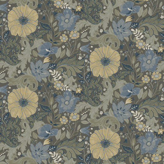 Midbec Wallpaper - Victor Garden - Blue / Grey 13135