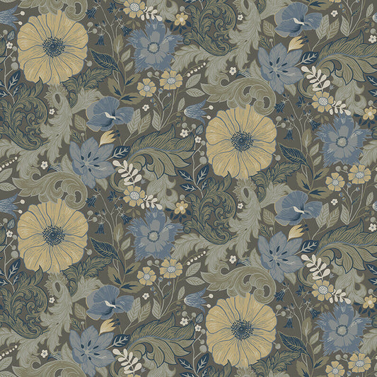 Midbec Wallpaper - Victor Garden - Blue / Grey (Sale)