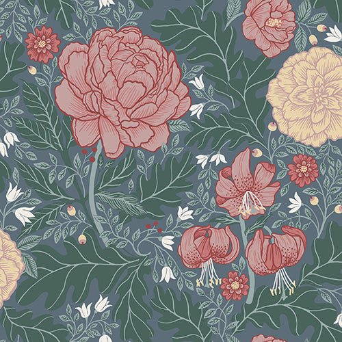 Midbec Wallpaper - Camellia - Green & Pink