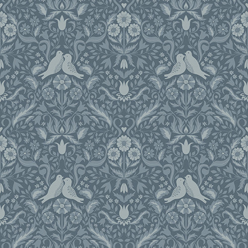 Midbec Wallpaper - Birds & Flowers 'Niki' - Blue