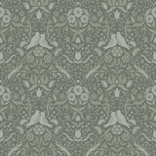 Midbec Wallpaper - Birds & Flowers 'Niki' - Green