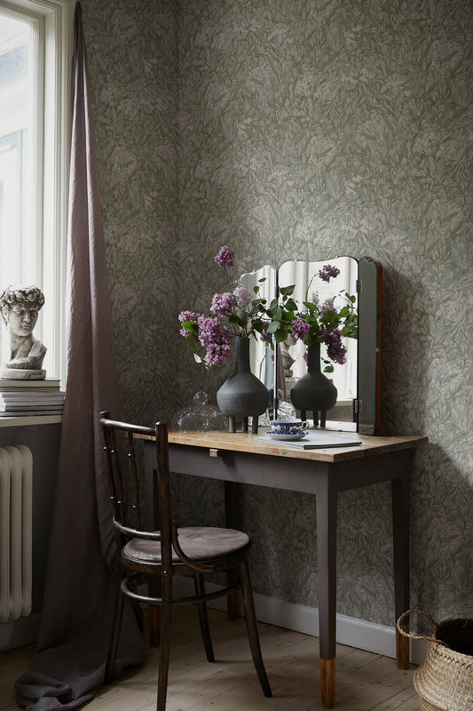 Bloemenbehang - Malin Sage Green