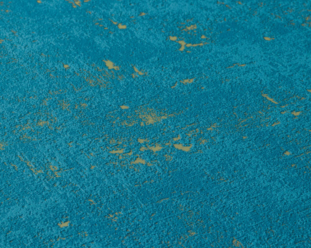 Wallpaper textured in blue & gold