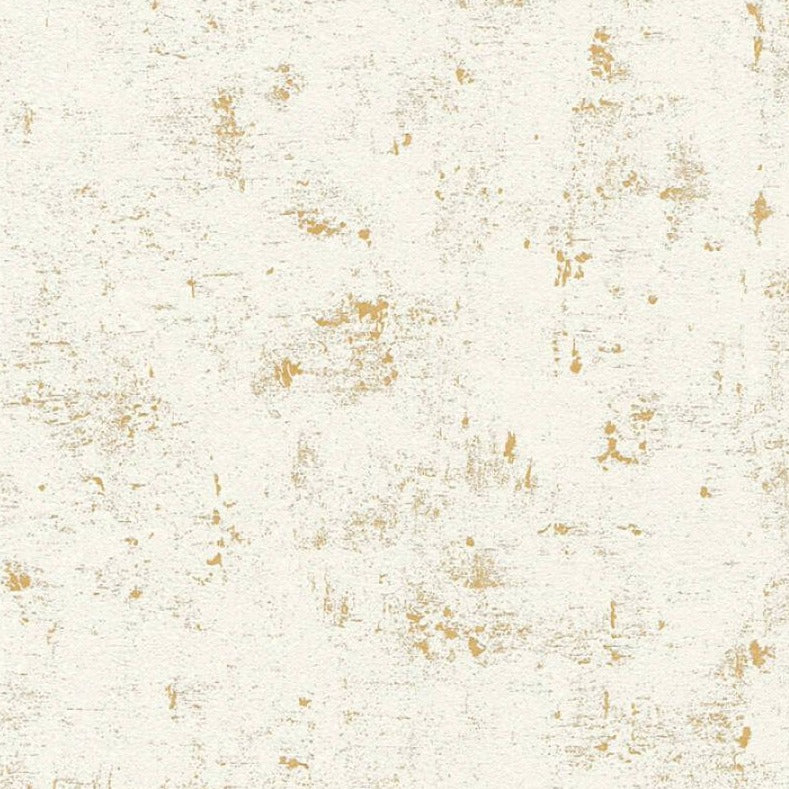 Wallpaper textured in gold & white