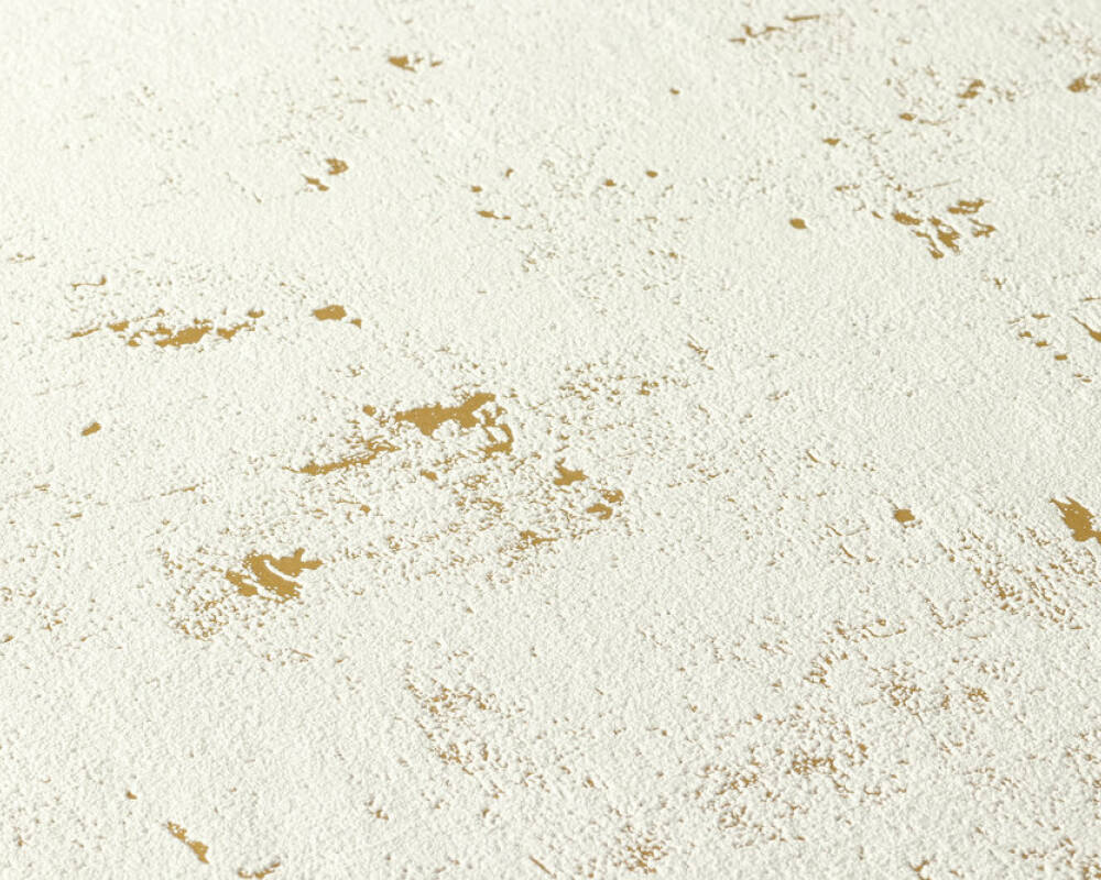 Wallpaper textured in gold & white