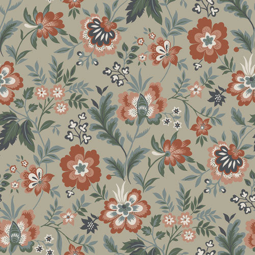 Midbec Wallpaper - Mirabelle - Pink Flowers & Leaves