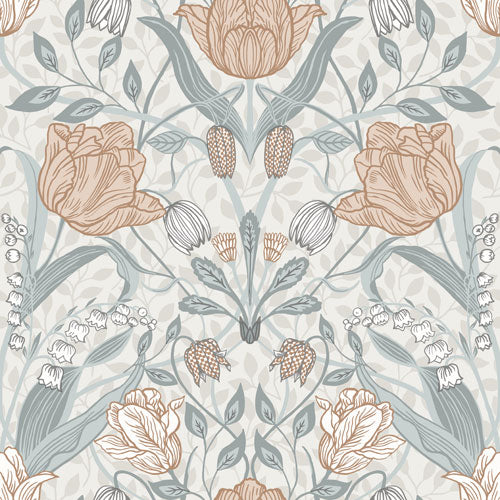 Midbec Wallpaper - Filippa Tulip Garden - Light Gray