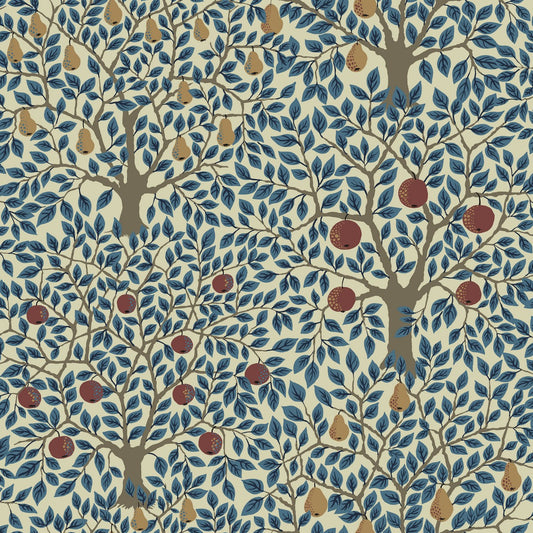 Midbec Wallpaper - Pomona - Cream & Blue 33013