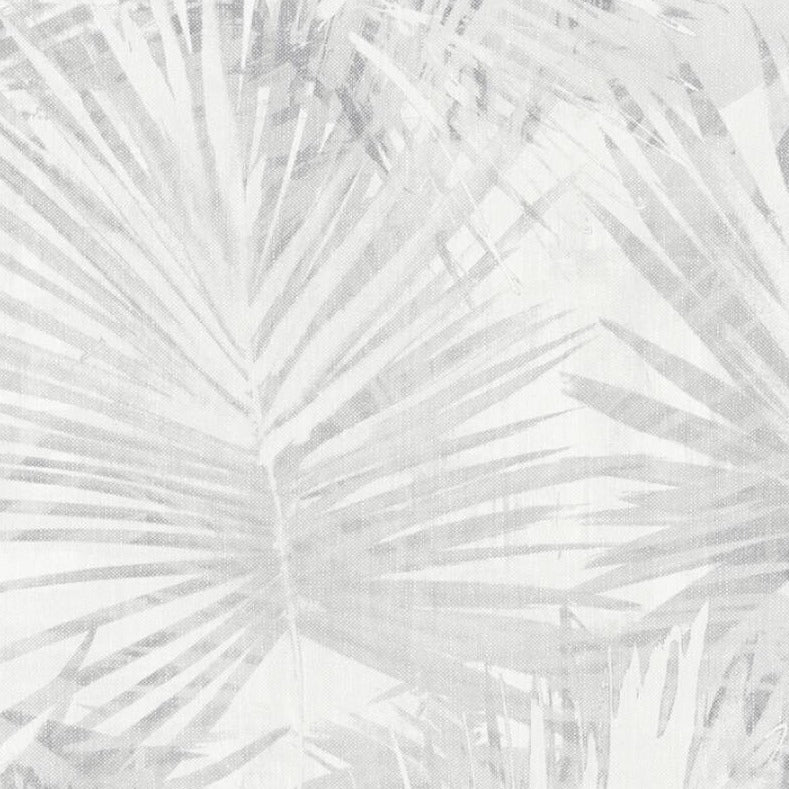 Wallpaper palm leaves in light gray