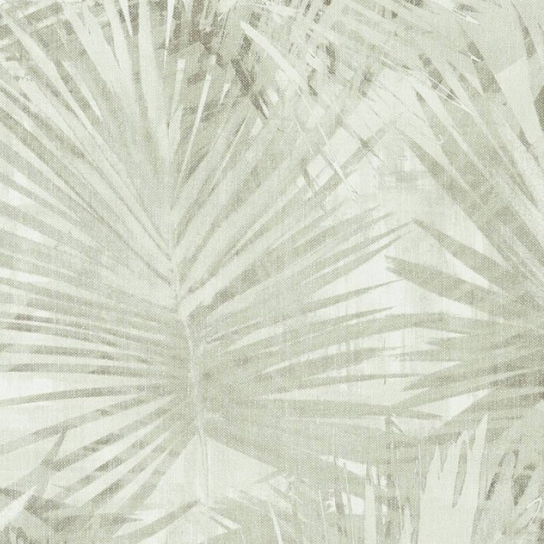 Wallpaper palm leaves in pale green