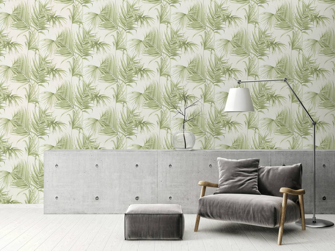 Wallpaper palms with beige background