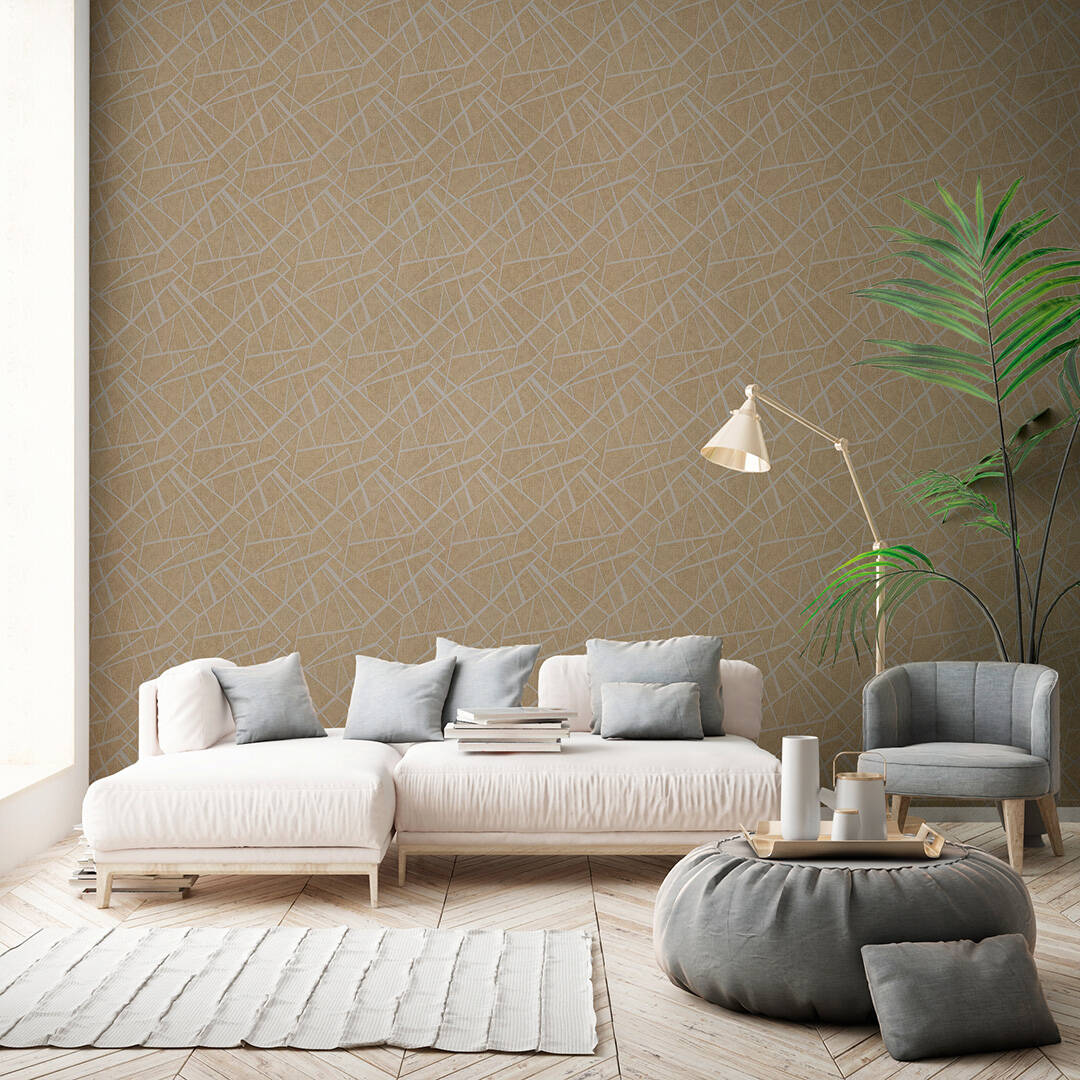 Wallpaper graphics with brown and cream metallic