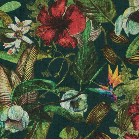 Floral Wallpaper - dark green