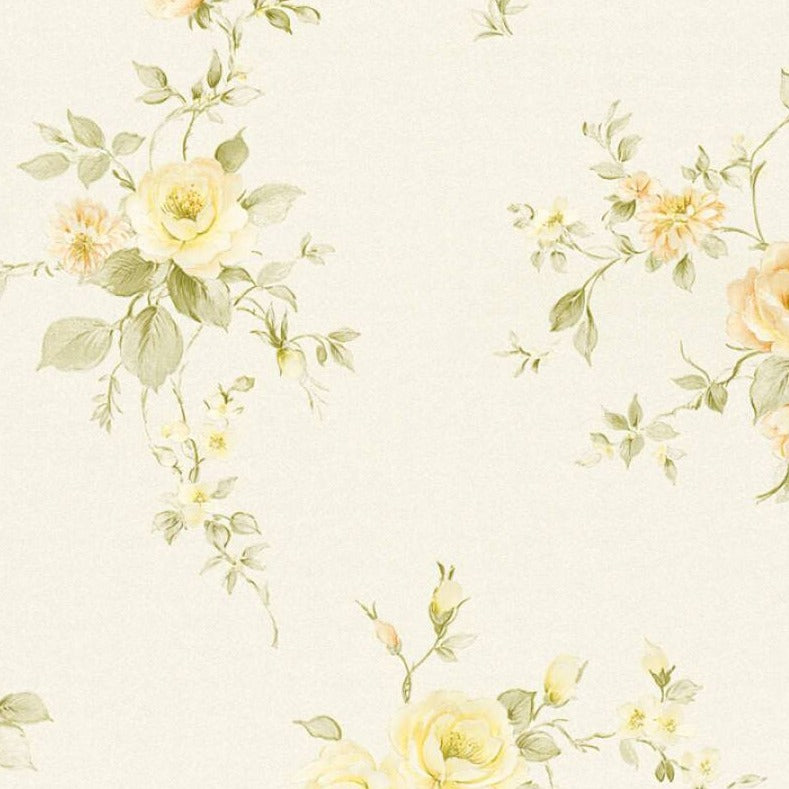Wallpaper flowers with light yellow roses