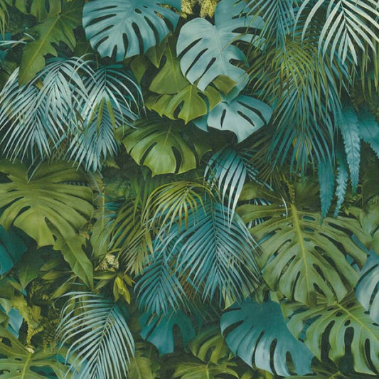 Wallpaper palms with mixes of green