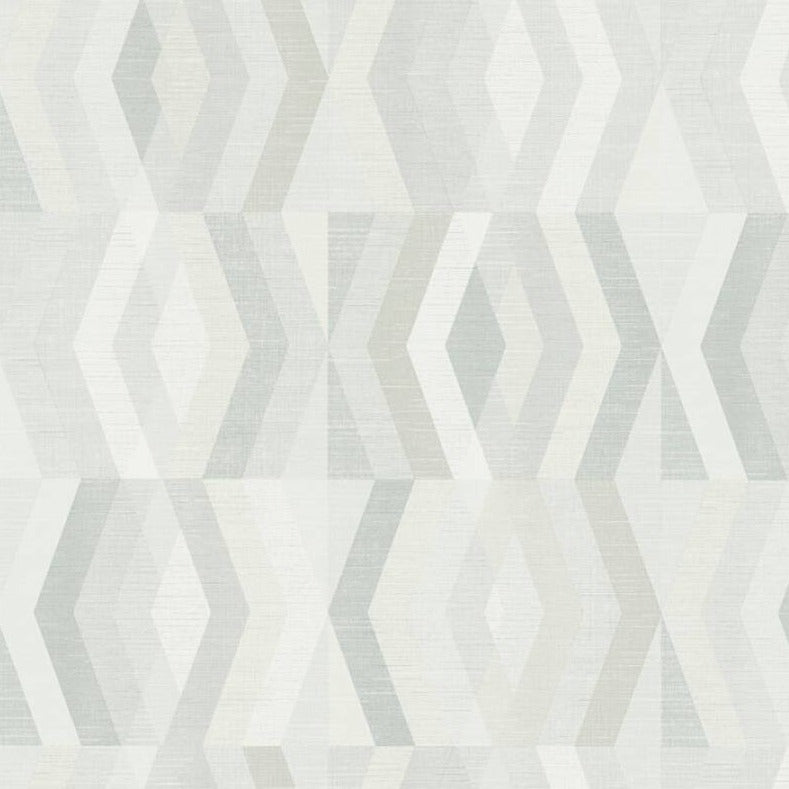 Geometric Wallpaper - deco pattern in beige and grey