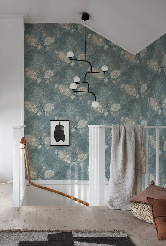 Bloemenbehang - Ava Indigo Blue