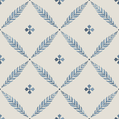 Bloemenbehang - Henry - Blauw